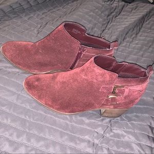 Maroon Burgandy Suede Booties